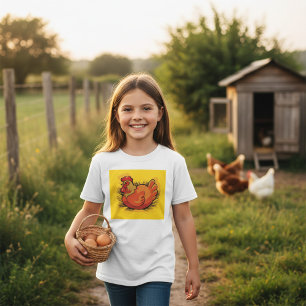 Huhn auf Nest Helle Farmhof-Henne T-Shirt