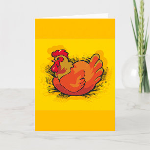 Huhn auf Nest Helle Hof Hühner Karte