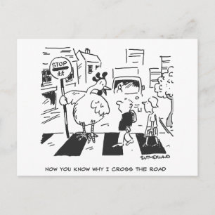 Huhn bei einem Schulübergangsjournal Postkarte