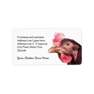 Huhn-Bild-orange Rot-Henne Adressaufkleber