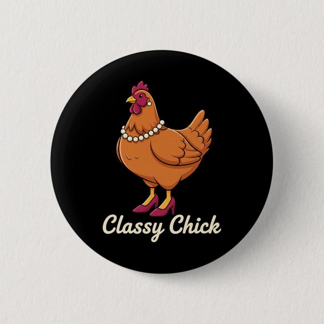Huhn Cly Chick, ich bin das Huhn in Perlen  Button (Vorderseite)
