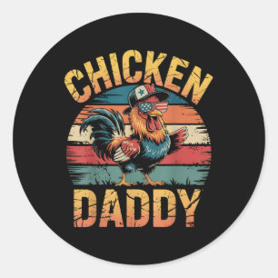 Huhn Daddy Funny Bauer für Männer Runder Aufkleber