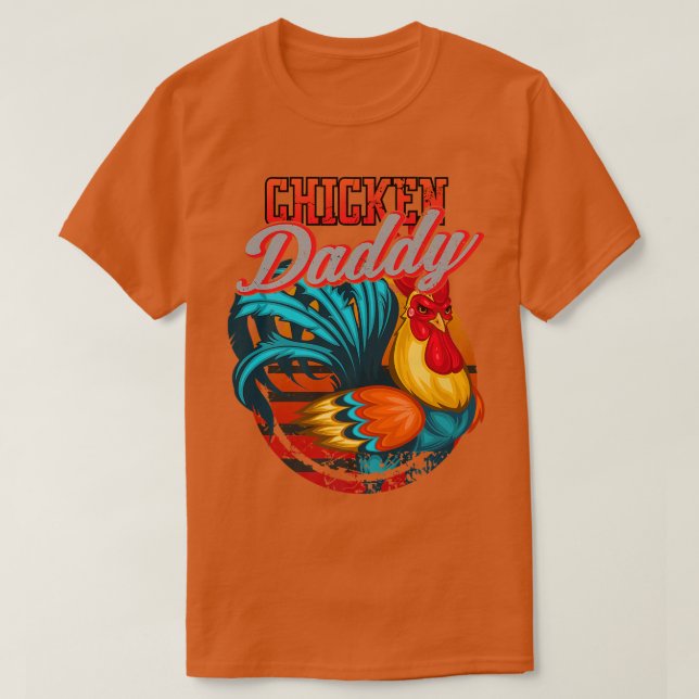 Huhn Daddy Hühnchen Vater Bauer Retro Vaterschaft  T-Shirt (Design vorne)