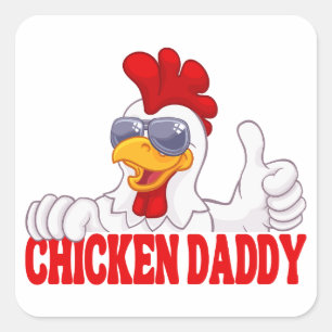 Huhn Daddy Hühnchen Vater Vater Hühnchen Lover Quadratischer Aufkleber