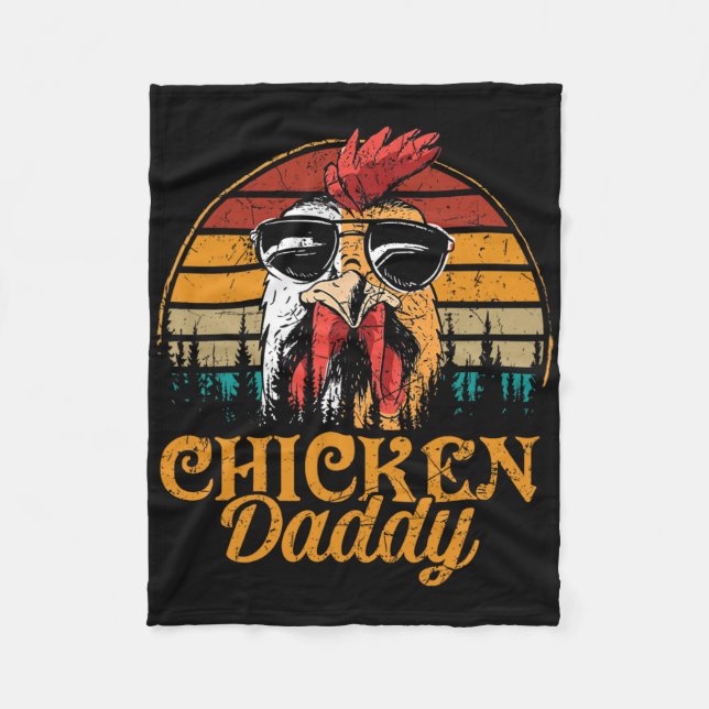 Huhn Daddy Vintag Poultry Bauer Funny Vathers Fleecedecke (Vorderseite)