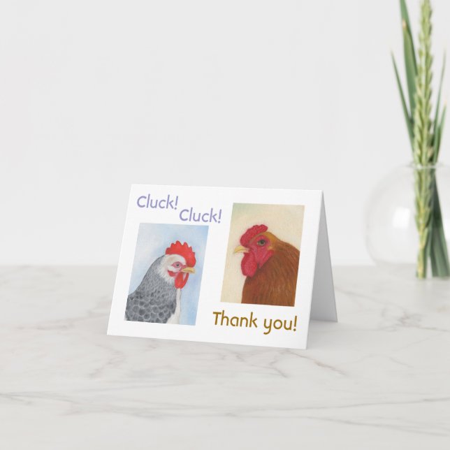 Huhn danken Ihnen zu kardieren Dankeskarte (Vorderseite)