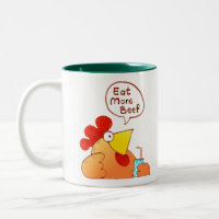 Huhn der Cartoon-Huhn-Tassen-| sagt essen mehr