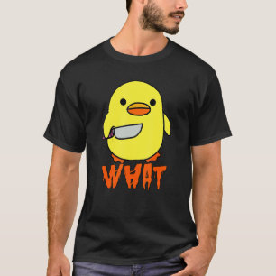 Huhn Ente hält Messer sagt Was Halloween T-Shirt