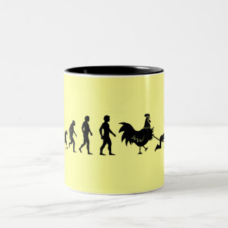 Huhn-Evolution Zweifarbige Tasse