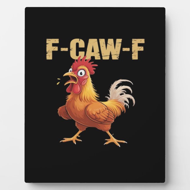 Huhn F-Caw-F Klassisch Lustig Retro Fotoplatte (Vorderseite)