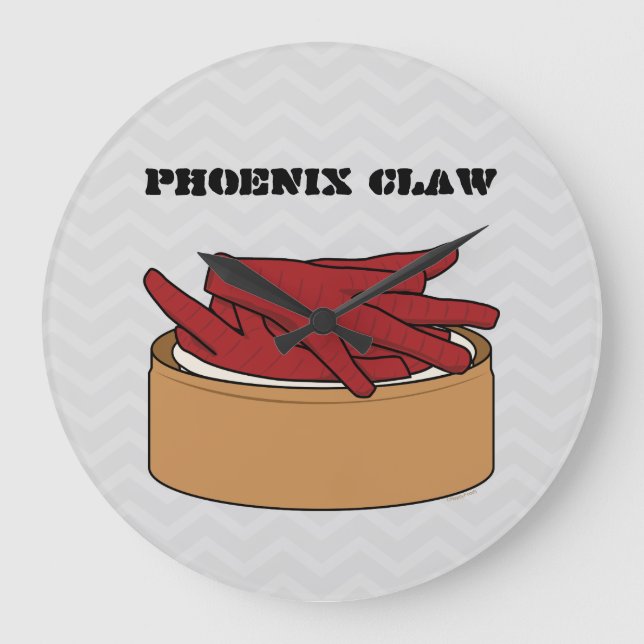 Huhn-Fuß-Dim Sum-Chinese-Phoenix-Greifer gedämpft Große Wanduhr (Vorderseite)