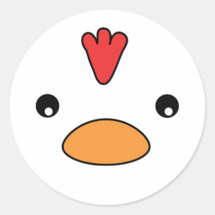 Huhn-Gesichts-Aufkleber Runder Aufkleber