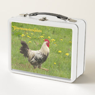 Huhn, Hahn, Tier, Vogel, Bauernhof, Landwirtschaft Metall Brotdose