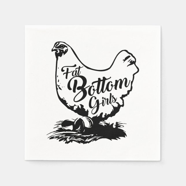 Huhn Hen Fat Bottom Napkin Serviette (Vorderseite)