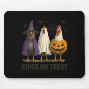 Huhn Huhn oder Treat lustiges Halloween-Kostüm wei Mousepad