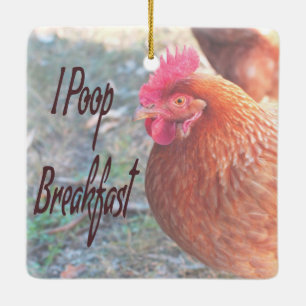 Huhn I kack Breakfast Funny Spaß Keramikornament