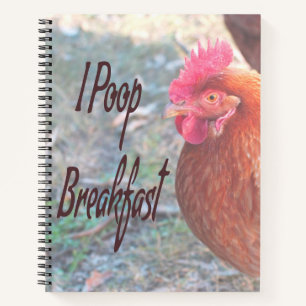 Huhn I kack Breakfast Funny Spaß Notizbuch