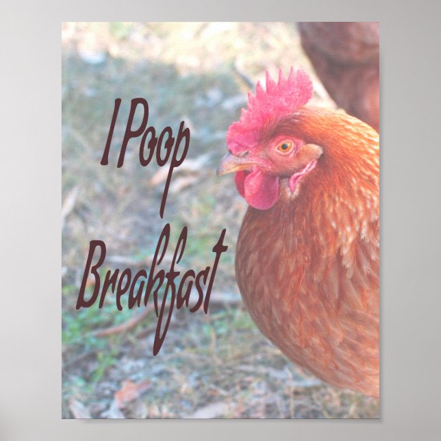 Huhn I kack Breakfast Funny Spaß Poster (Vorne)