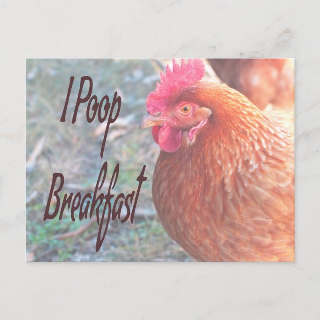 Huhn I kack Breakfast Funny Spaß Postkarte (Vorderseite)