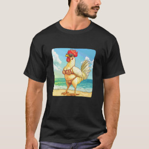 Huhn im Bikini-Schwimmanzug-Kostüm für Jungen und T-Shirt