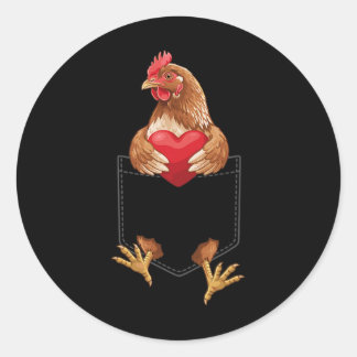 Huhn in der Tasche Hühnerfarm Tierliebhaber Design Runder Aufkleber