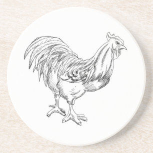 Huhn in Feder und Tinte Getränkeuntersetzer
