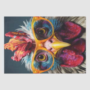 Huhn in Red Glasses Wackadoodle Decoupage Seidenpapier