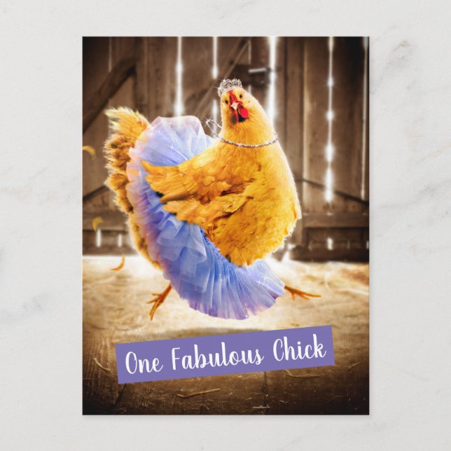 Huhn in Tutu Einladungspostkarte (Vorderseite)