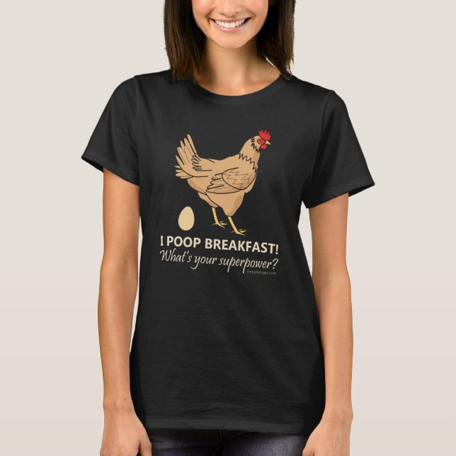 Huhn Kacke Frühstück Funny Dark T-Shirt (Vorderseite)