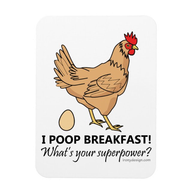 Huhn Kacke Frühstück Funny Design Magnet (Vertikal)