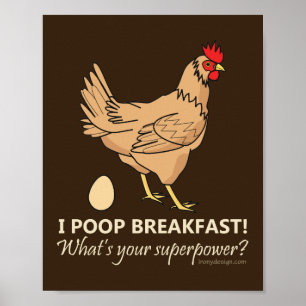 Huhn Kacke Frühstück Funny Design Poster