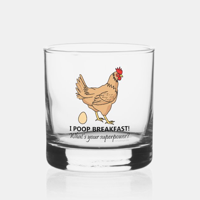 Huhn Kacke Frühstück Funny Design Whiskyglas (Vorderseite)