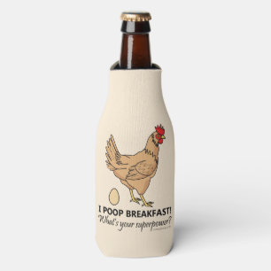 Huhn kackt Frühstücks-lustigen Entwurf Flaschenkühler