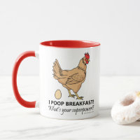 Huhn kackt Frühstücks-lustigen Entwurf