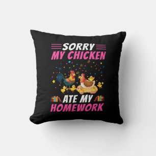 Huhn Kunst Mein Huhn Hat Meine Hausaufgaben Gegess Kissen