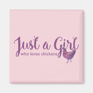 Huhn-Liebe gerade ein Mädchen-lila Huhn-Magnet Magnet