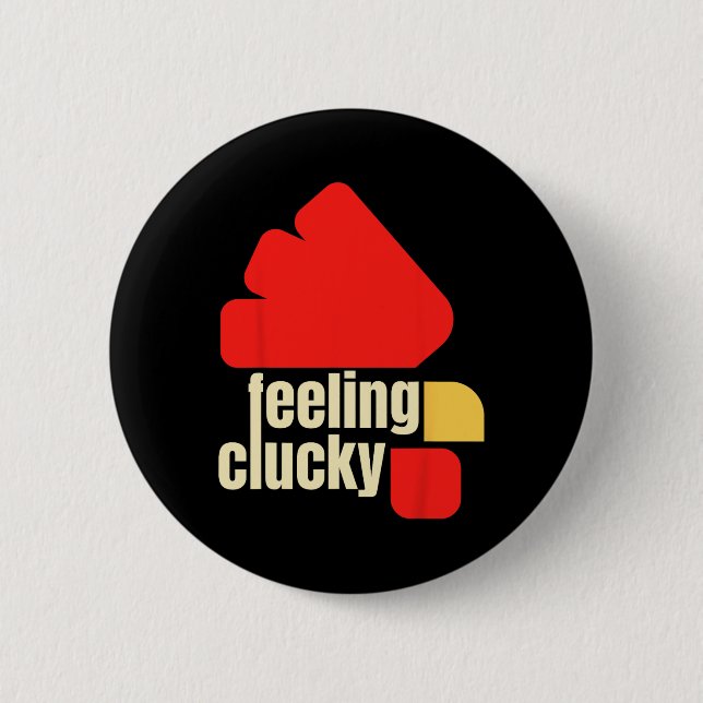 Huhn Liebhaber, der sich glucksend fühlt  Button (Vorderseite)