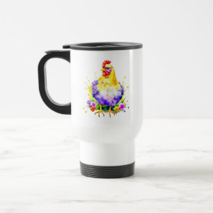 Huhn Lover mit Kaffee gespeist Reisebecher