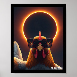 Huhn macht Selfie Sonnenfinsternis 2026 mit G Poster