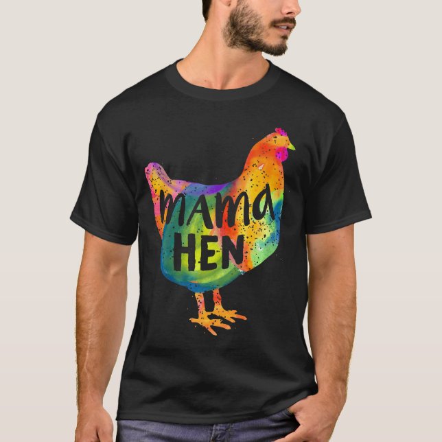 Huhn Mama Hen Mutter Mama farbenfrohe Farm Hühnche T-Shirt (Vorderseite)