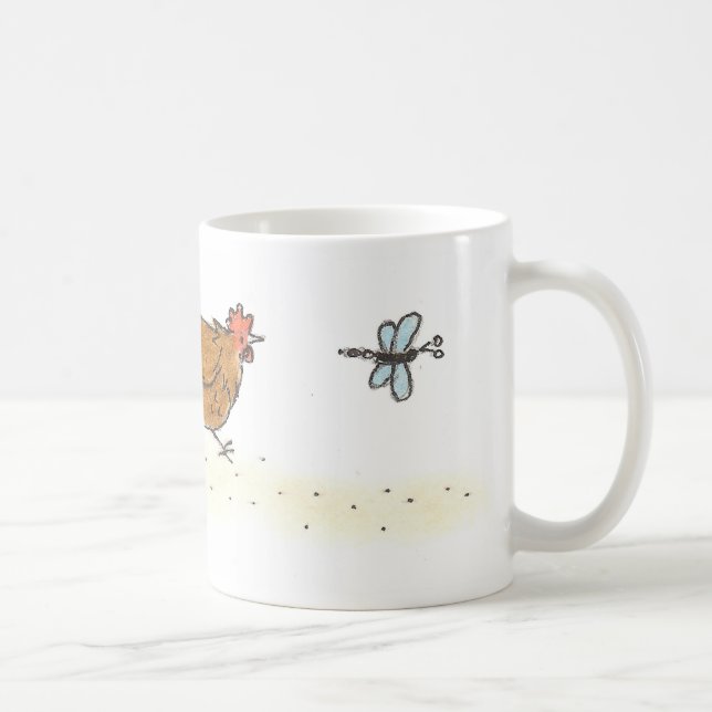 HUHN MIT DRACHE-FLIEGE KAFFEETASSE (Rechts)