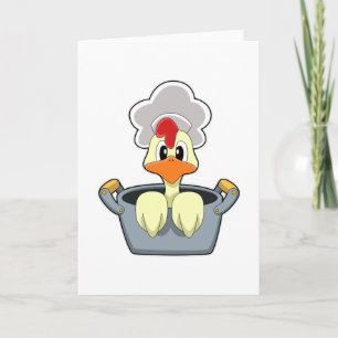 Huhn mit Kochtopf Karte