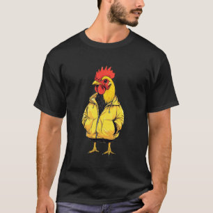 Huhn mit Regenmantel T-Shirt