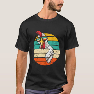 Huhn mit Sonnenbrille Bauer Geflügel T-Shirt