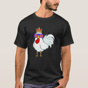 Huhn mit Sonnenbrille und Krone England UK Flagge T-Shirt