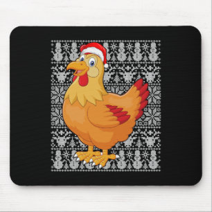 Huhn mit Weihnachtsmannmütze Männer Frauen Kinder Mousepad