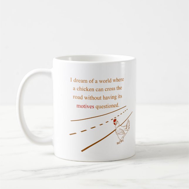 Huhn-Motive in Frage gestellt Kaffeetasse (Links)