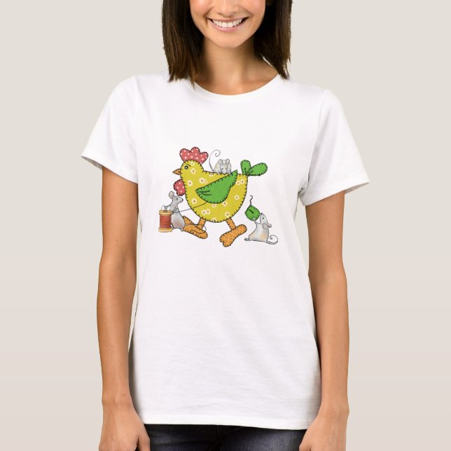 Huhn nähen T-Shirt (Vorderseite)