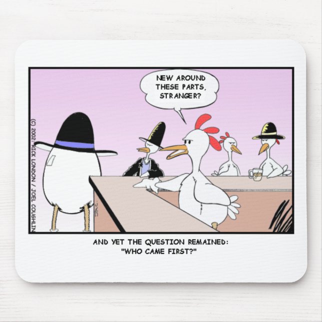 Huhn oder Ei? Funny Gifts & Sammlerstücke Mousepad (Vorne)