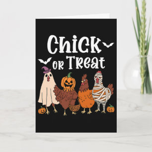 Huhn oder Süßigkeit Lustiges Gruseliges Huhn Hallo Karte
